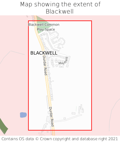 Map showing extent of Blackwell as bounding box