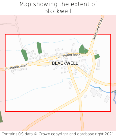 Map showing extent of Blackwell as bounding box