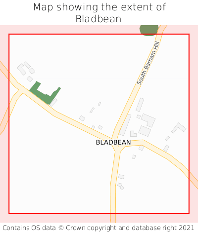 Map showing extent of Bladbean as bounding box