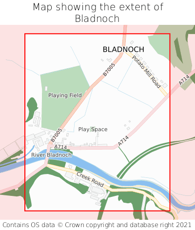 Map showing extent of Bladnoch as bounding box