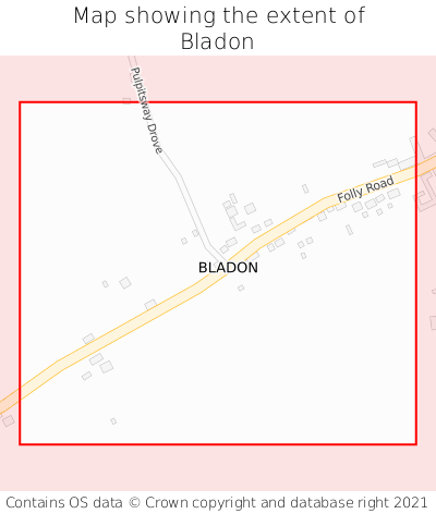 Map showing extent of Bladon as bounding box