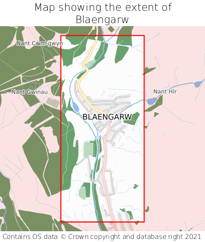 Map showing extent of Blaengarw as bounding box
