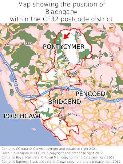 Map showing location of Blaengarw within CF32