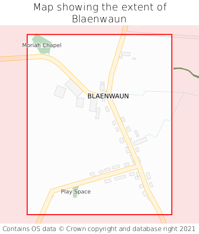 Map showing extent of Blaenwaun as bounding box