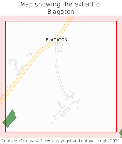 Map showing extent of Blagaton as bounding box