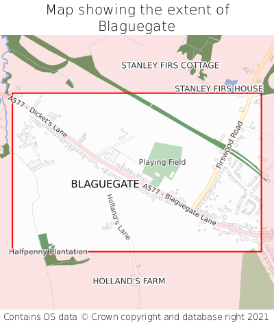 Map showing extent of Blaguegate as bounding box