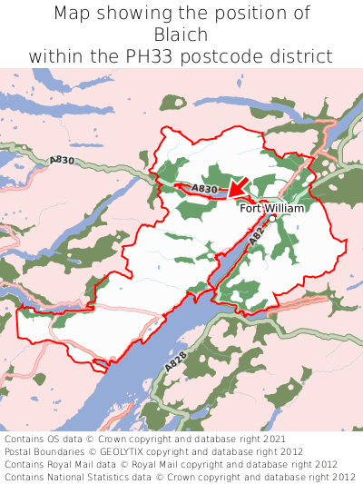 Map showing location of Blaich within PH33