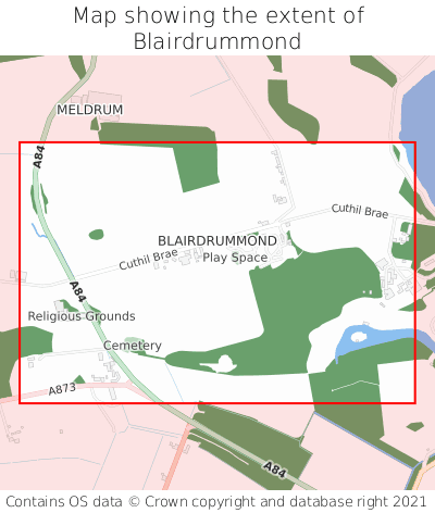 Map showing extent of Blairdrummond as bounding box