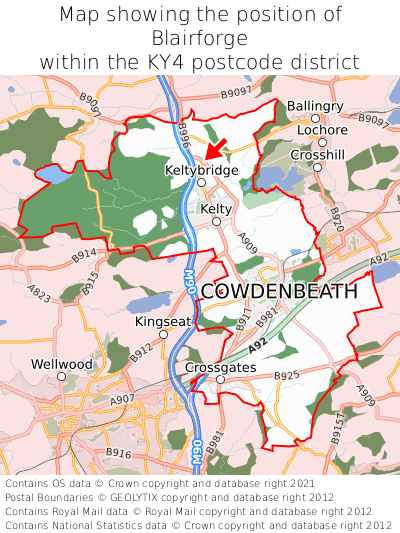 Map showing location of Blairforge within KY4