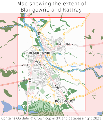 Map showing extent of Blairgowrie and Rattray as bounding box