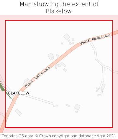 Map showing extent of Blakelow as bounding box