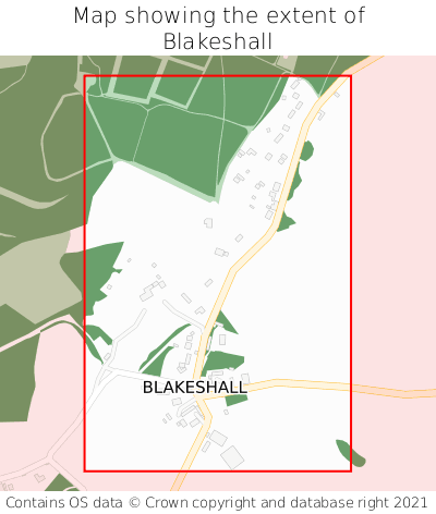 Map showing extent of Blakeshall as bounding box