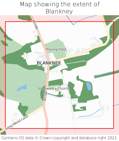 Map showing extent of Blankney as bounding box