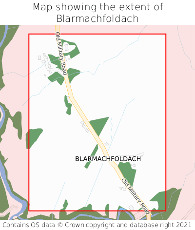 Map showing extent of Blarmachfoldach as bounding box