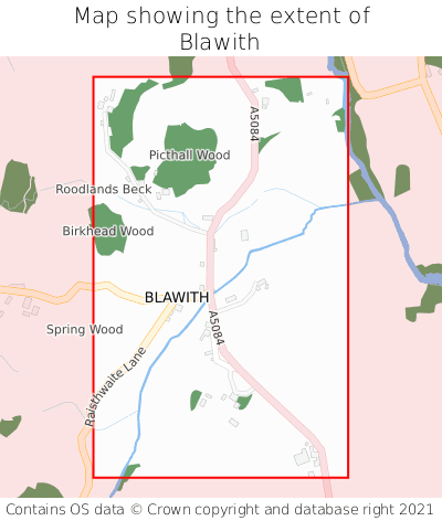 Map showing extent of Blawith as bounding box