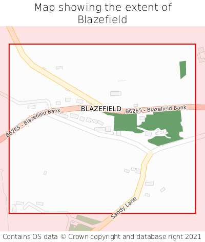 Map showing extent of Blazefield as bounding box