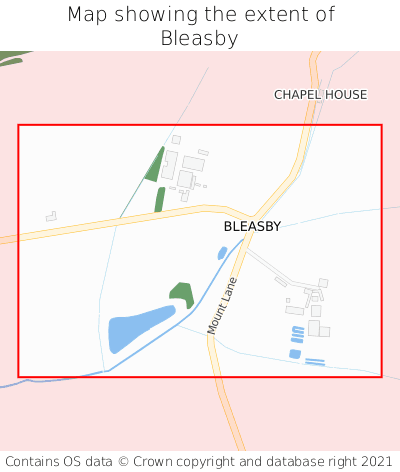 Map showing extent of Bleasby as bounding box