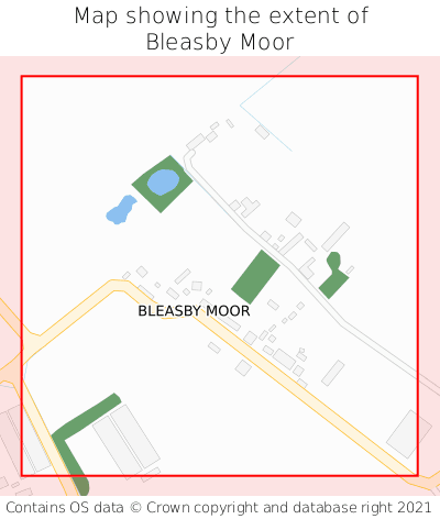 Map showing extent of Bleasby Moor as bounding box