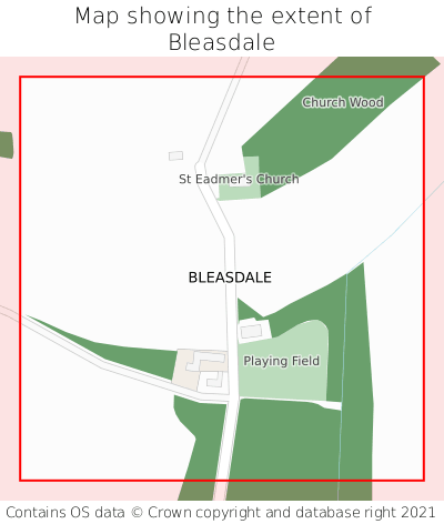 Map showing extent of Bleasdale as bounding box
