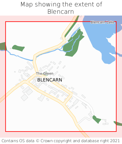 Map showing extent of Blencarn as bounding box