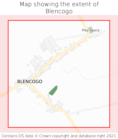 Map showing extent of Blencogo as bounding box