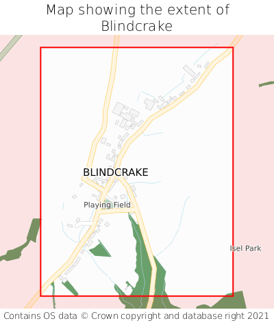 Map showing extent of Blindcrake as bounding box