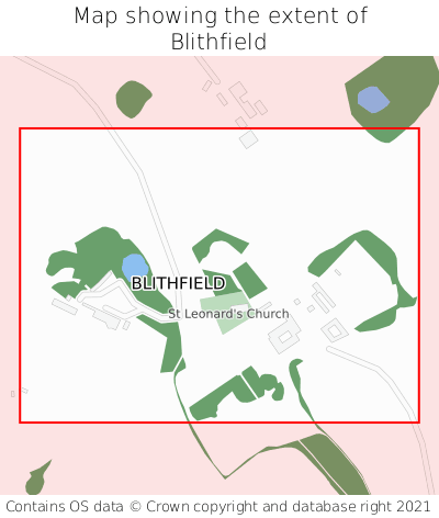 Map showing extent of Blithfield as bounding box