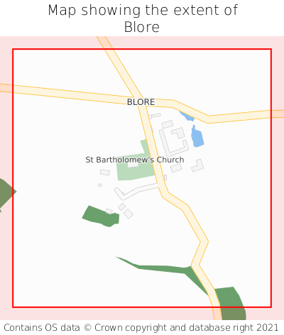 Map showing extent of Blore as bounding box