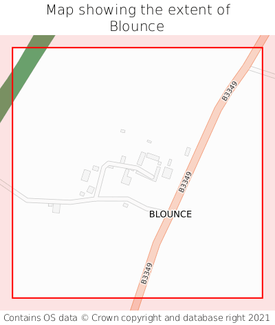 Map showing extent of Blounce as bounding box