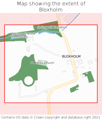 Map showing extent of Bloxholm as bounding box