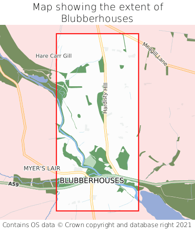 Map showing extent of Blubberhouses as bounding box