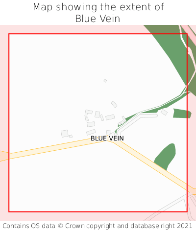 Map showing extent of Blue Vein as bounding box