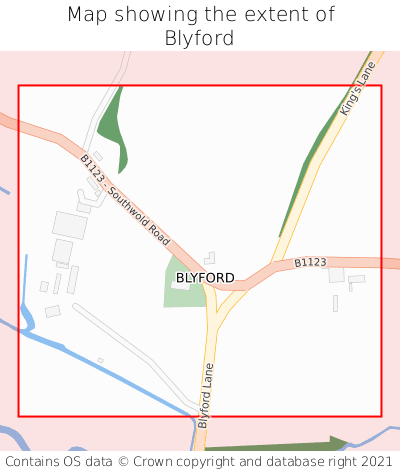 Map showing extent of Blyford as bounding box