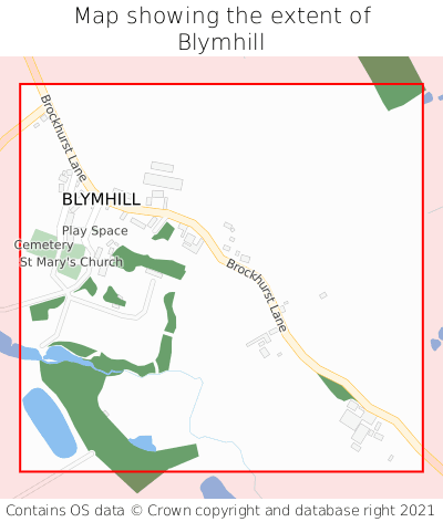 Map showing extent of Blymhill as bounding box