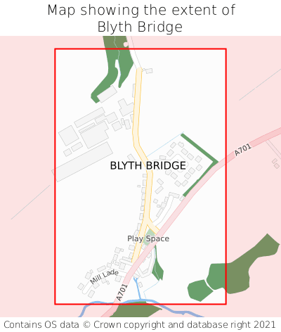 Map showing extent of Blyth Bridge as bounding box