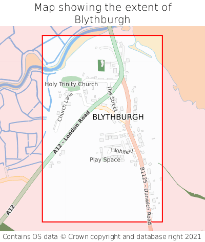 Map showing extent of Blythburgh as bounding box