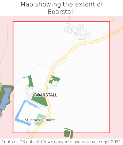 Map showing extent of Boarstall as bounding box