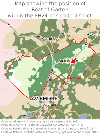 Map showing location of Boat of Garten within PH24