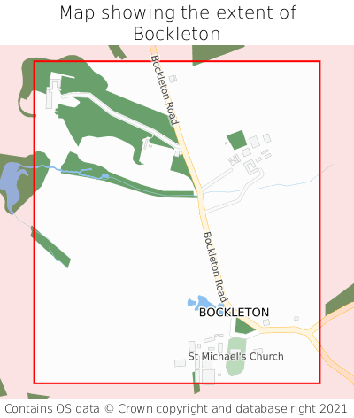 Map showing extent of Bockleton as bounding box
