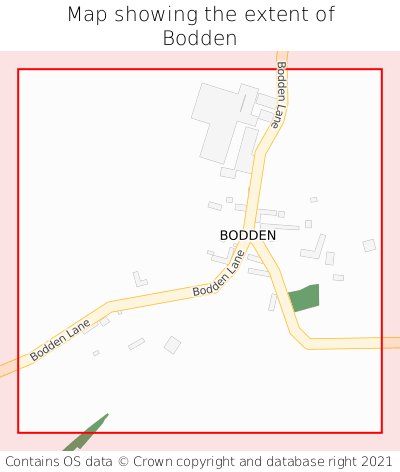 Map showing extent of Bodden as bounding box