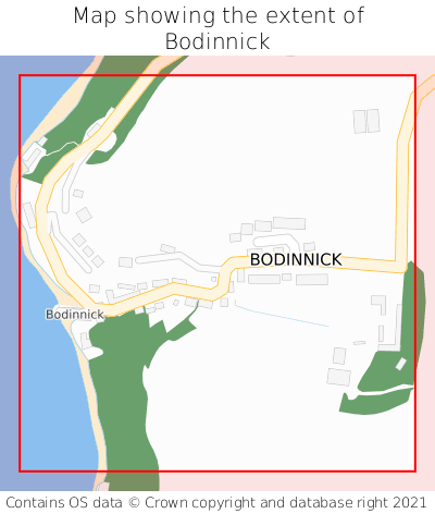 Map showing extent of Bodinnick as bounding box