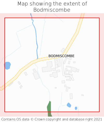 Map showing extent of Bodmiscombe as bounding box