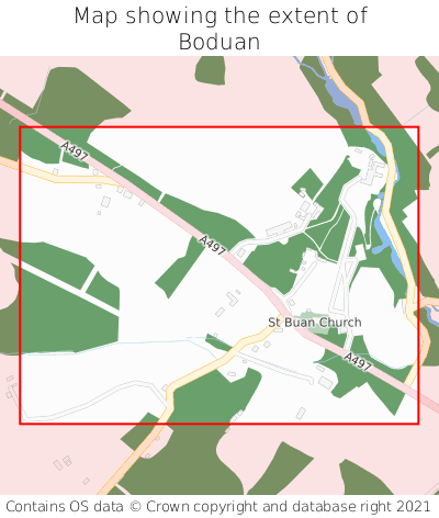 Map showing extent of Boduan as bounding box