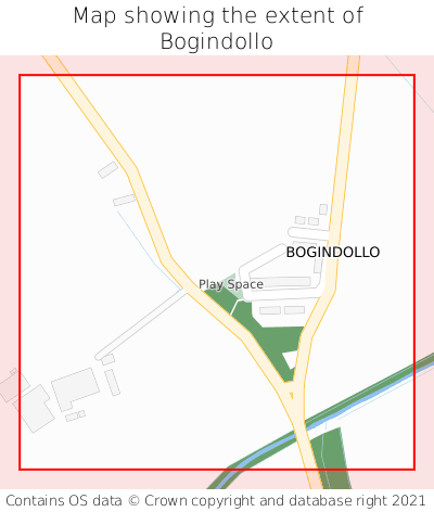 Map showing extent of Bogindollo as bounding box