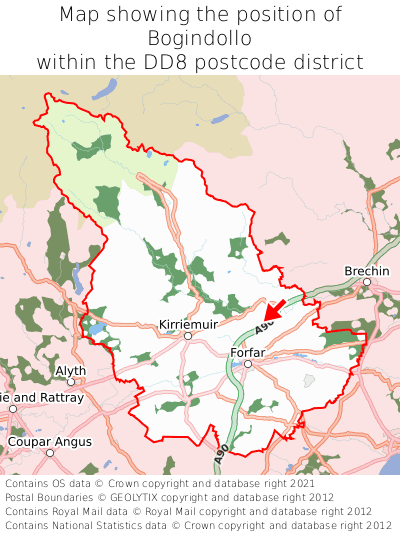 Map showing location of Bogindollo within DD8