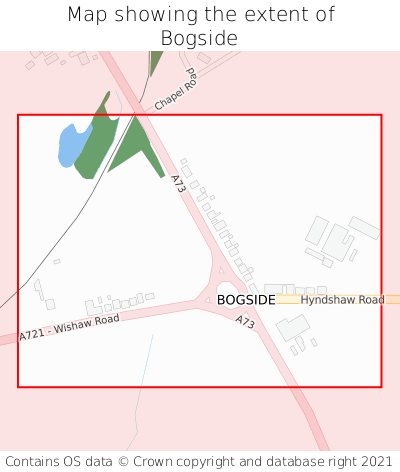 Map showing extent of Bogside as bounding box