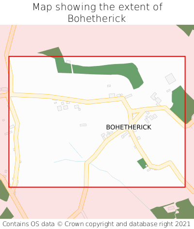 Map showing extent of Bohetherick as bounding box
