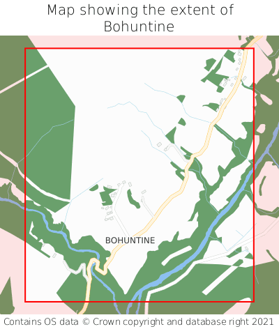 Map showing extent of Bohuntine as bounding box