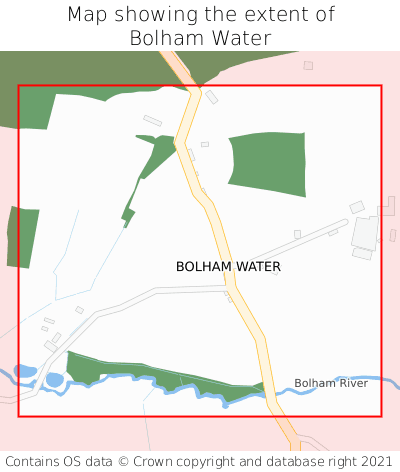Map showing extent of Bolham Water as bounding box