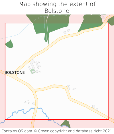 Map showing extent of Bolstone as bounding box
